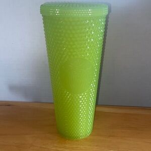 Starbucks 2022 Lemongrass Glow-in-the-Dark Bling Cold Cup 24oz NO STRAW